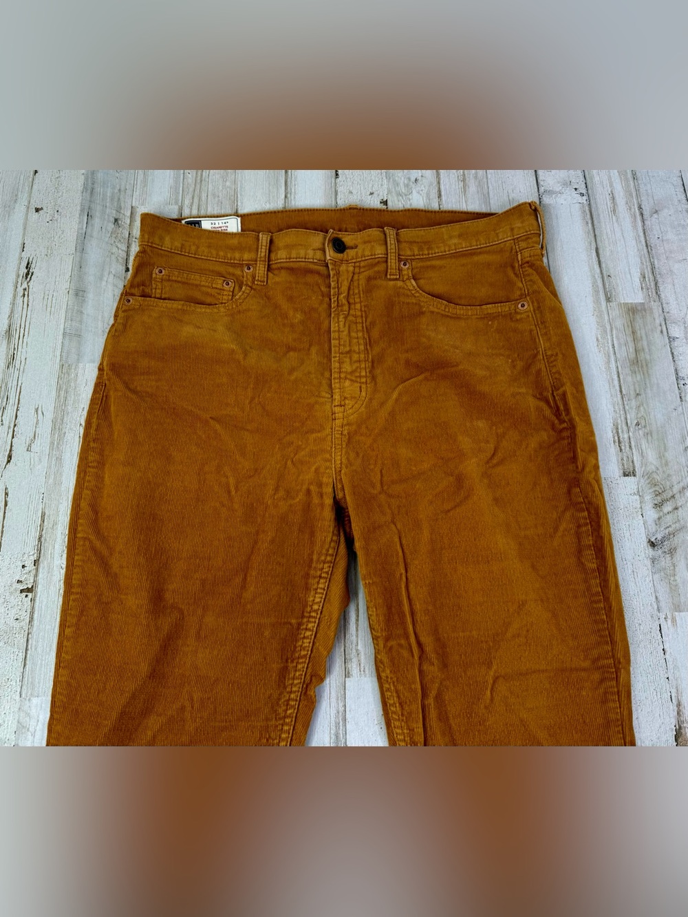 Gap Cigarette High Rise Brown Corduroy Pants 32/14R Tan Cotton Spandex - Picture 2 of 11